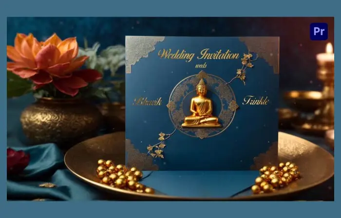 Elegant Buddhist 3D Wedding Invitation Card Slideshow